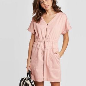 Dusty Pink Zip Dress